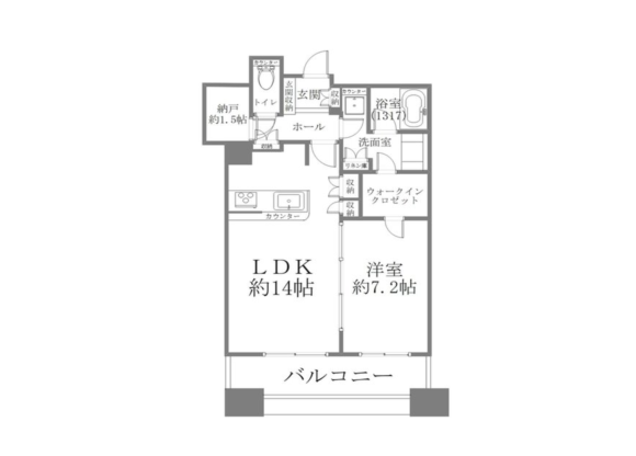 1SLDK Apartment to Buy in Osaka-shi Naniwa-ku Floorplan