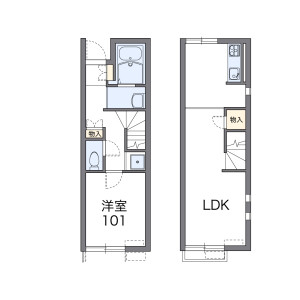 1LDK Apartment in Kokubunjicho nii - Takamatsu-shi Floorplan
