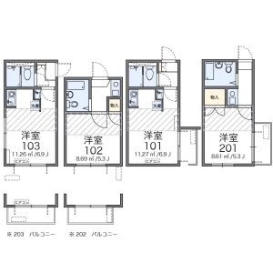 1K Apartment in Higashisuna - Koto-ku Floorplan