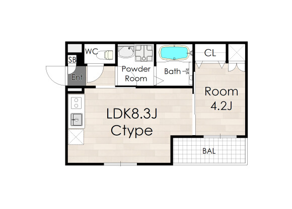 1LDK Apartment to Rent in Osaka-shi Higashisumiyoshi-ku Floorplan