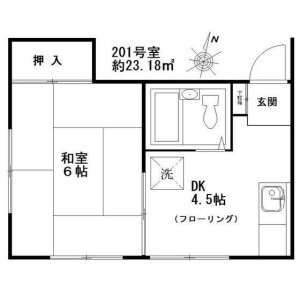 1DK Apartment in Kamimeguro - Meguro-ku Floorplan