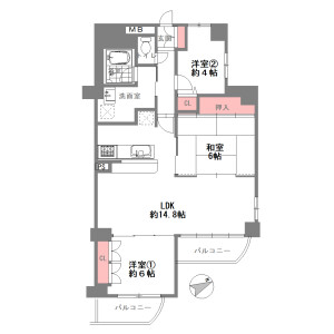 3LDK {building type} in Gobancho - Kyoto-shi Kamigyo-ku Floorplan