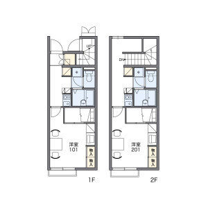 1K Apartment in Umemitsumachi - Kurume-shi Floorplan