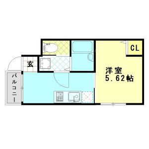 1K Mansion in Karumodori - Kobe-shi Nagata-ku Floorplan