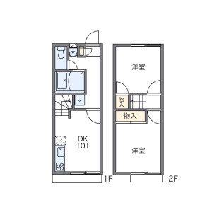 2DK Apartment in Akegawahigashi - Yao-shi Floorplan