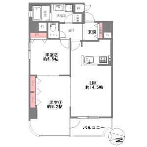 2LDK {building type} in Saiin hiramachi - Kyoto-shi Ukyo-ku Floorplan