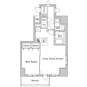 1LDK Mansion in Ryogoku - Sumida-ku Floorplan