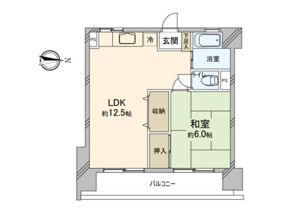 1LDK Apartment to Rent in Matsudo-shi Floorplan