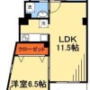 1LDK Apartment to Rent in Ichikawa-shi Floorplan