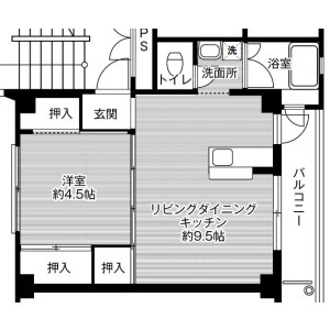 1LDK Mansion in Tatsuecho - Komatsushima-shi Floorplan