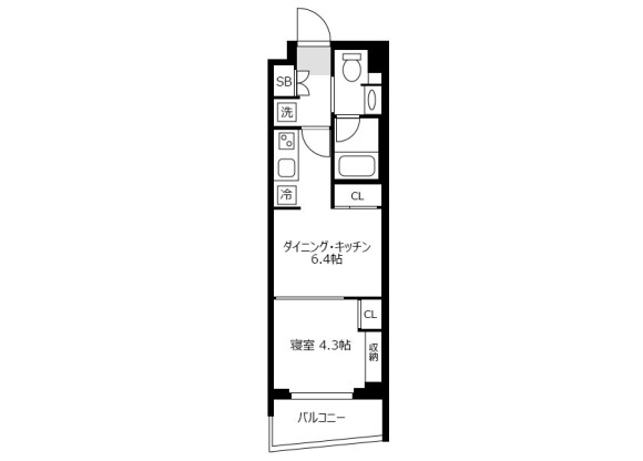 1DK Apartment to Rent in Toshima-ku Floorplan