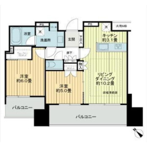 2LDK Mansion in Ebisu - Shibuya-ku Floorplan