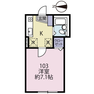 1K Apartment in Daizawa - Setagaya-ku Floorplan