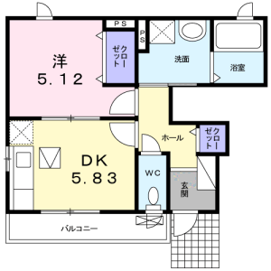1DK Apartment in Kinuta - Setagaya-ku Floorplan