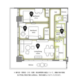 Roppongi Duplex Tower Two-Bedroom Executive Suite G - Serviced Apartment, Minato-ku Floorplan