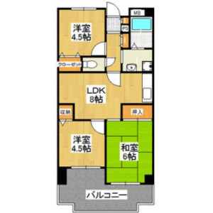 3LDK Mansion in Tomoi - Higashiosaka-shi Floorplan