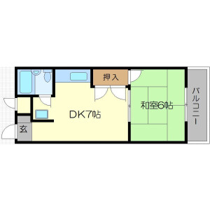 1DK Mansion in Toyosato - Osaka-shi Higashiyodogawa-ku Floorplan