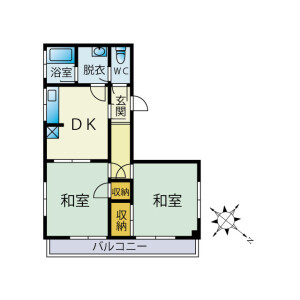 2DK Mansion in Sagamidai - Sagamihara-shi Minami-ku Floorplan
