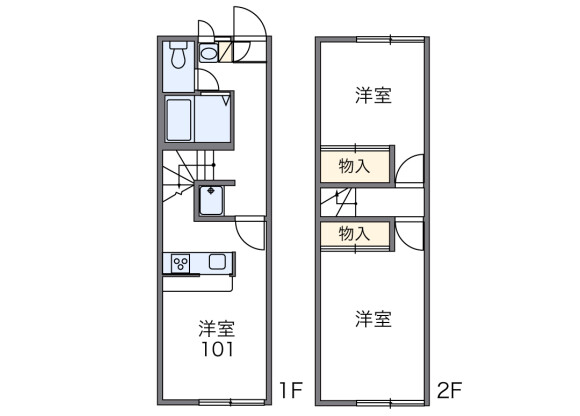 2DK Apartment to Rent in Abiko-shi Floorplan