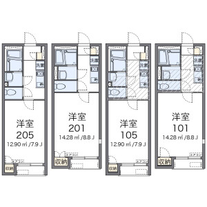 1K Apartment in Minamihanazono - Chiba-shi Hanamigawa-ku Floorplan