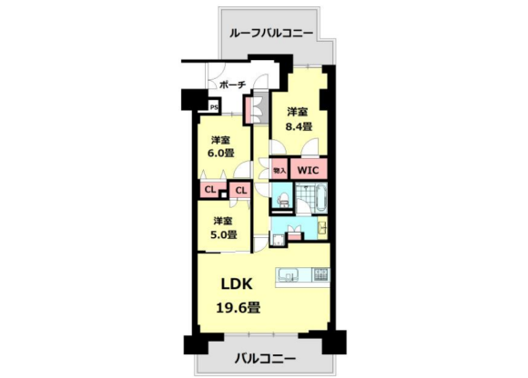3LDKマンション -神戸市中央区売買 間取り