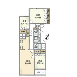 3LDK Mansion in Nishiazabu - Minato-ku Floorplan