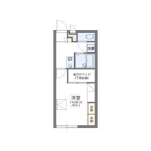 1K Apartment in Kamitomatsuricho - Utsunomiya-shi Floorplan