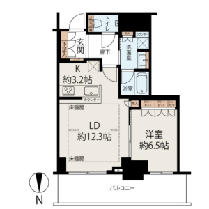 1LDK Mansion in Oyodominami - Osaka-shi Kita-ku Floorplan