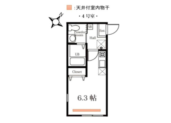 1R Apartment to Rent in Yokohama-shi Kanagawa-ku Floorplan