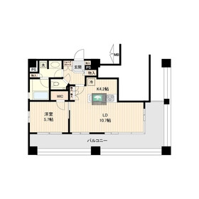 1LDK Mansion in Minato - Chuo-ku Floorplan