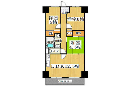 3LDK Apartment to Rent in Mino-shi Floorplan
