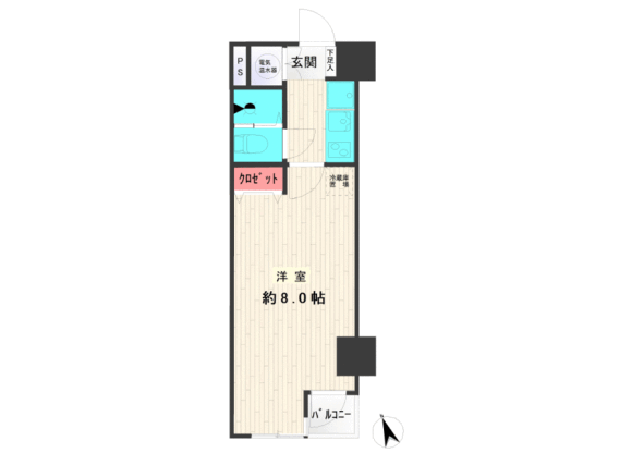 1K Apartment to Buy in Shinagawa-ku Floorplan