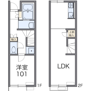 1LDK Apartment in Nakashima - Kurashiki-shi Floorplan