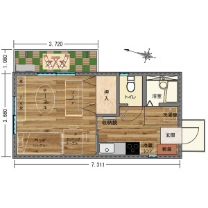 1K Apartment in Kashii - Fukuoka-shi Higashi-ku Floorplan