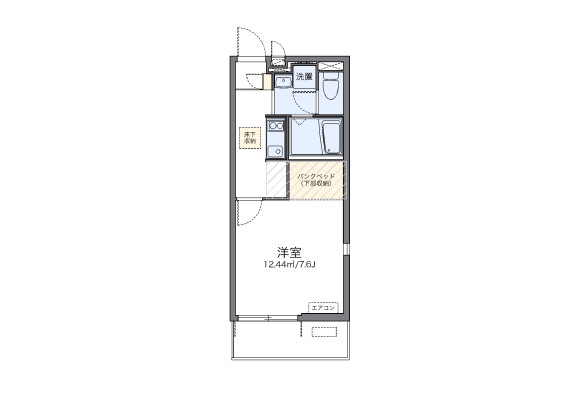 1K Apartment to Rent in Fukuoka-shi Chuo-ku Floorplan