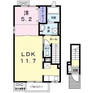 1LDK Apartment in Higashimizumoto - Katsushika-ku Floorplan