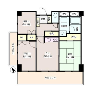 3DK Mansion in Arai - Nakano-ku Floorplan