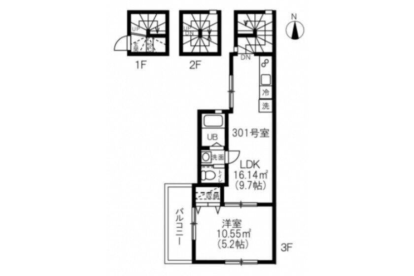1LDK Apartment to Rent in Komae-shi Floorplan