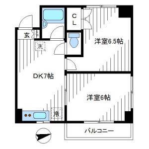 2DK Mansion in Egota - Nakano-ku Floorplan