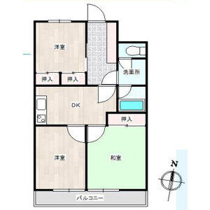 3DK Mansion in Ushihama - Fussa-shi Floorplan