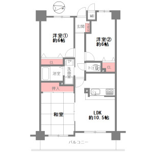 3LDK Mansion in Daigo nakayamacho - Kyoto-shi Fushimi-ku Floorplan