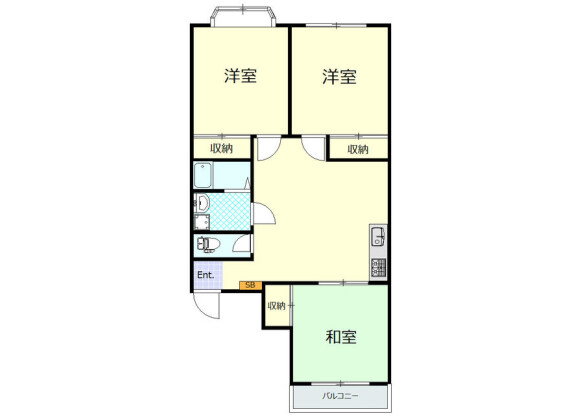 3LDK Apartment to Rent in Sumida-ku Floorplan