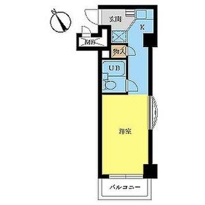 1R Mansion in Yamatocho - Yokohama-shi Naka-ku Floorplan