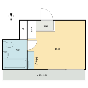1R {building type} in Motoyokoyamacho - Hachioji-shi Floorplan