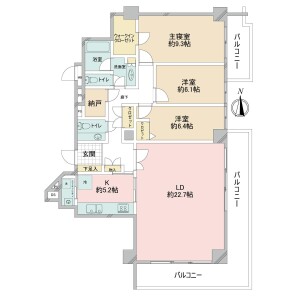 3LDK {building type} in Hiroo - Shibuya-ku Floorplan