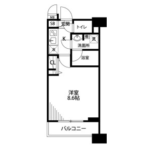 1K Mansion in Shirakawa - Koto-ku Floorplan