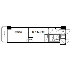 1DK {building type} in Matsuyacho - Kyoto-shi Nakagyo-ku Floorplan