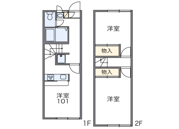 2DK Apartment to Rent in Kumagaya-shi Floorplan
