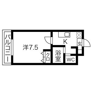 1K Mansion in Shibatahondori - Nagoya-shi Minami-ku Floorplan