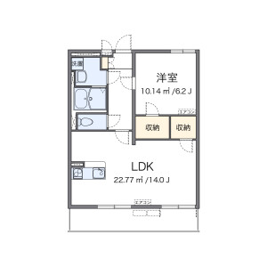 1LDK Mansion in Tsurugaoka - Fujimino-shi Floorplan